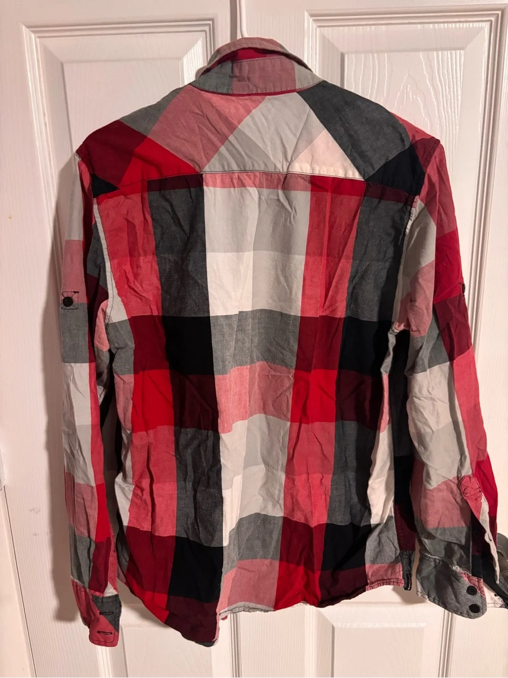 Tony Hawk Red and Gray Plaid Lightweight Shirt Jacket
